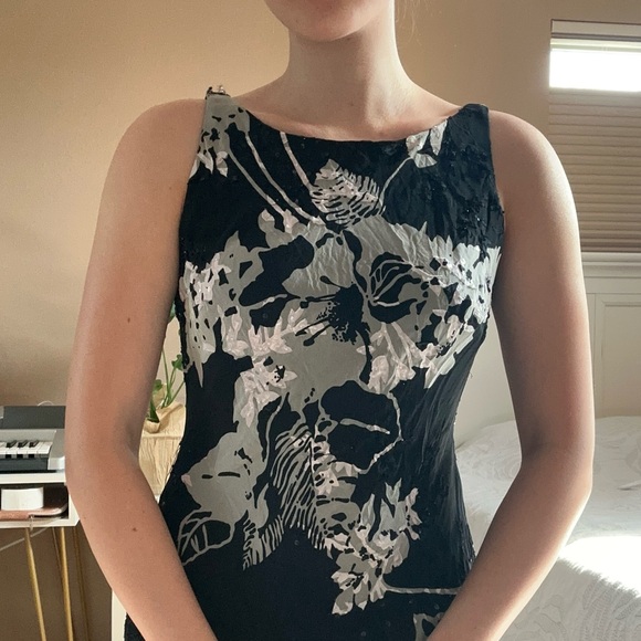 Vintage Silk Floral 90s/Y2K Cocktail Dress!! Alex Evenings Petite - Picture 2 of 16